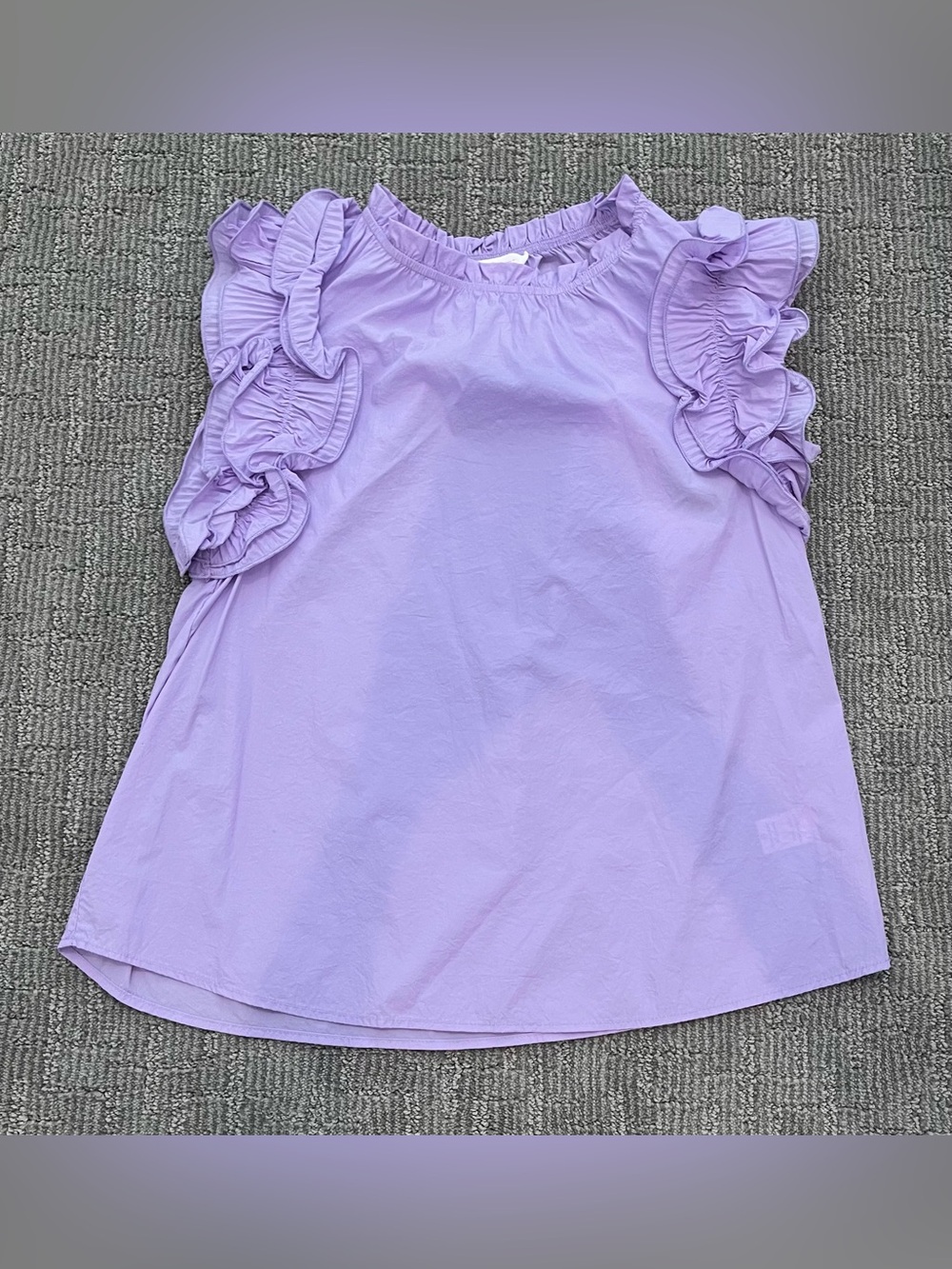 Ces Femme Lavender Ruffle Sleeve Blouse